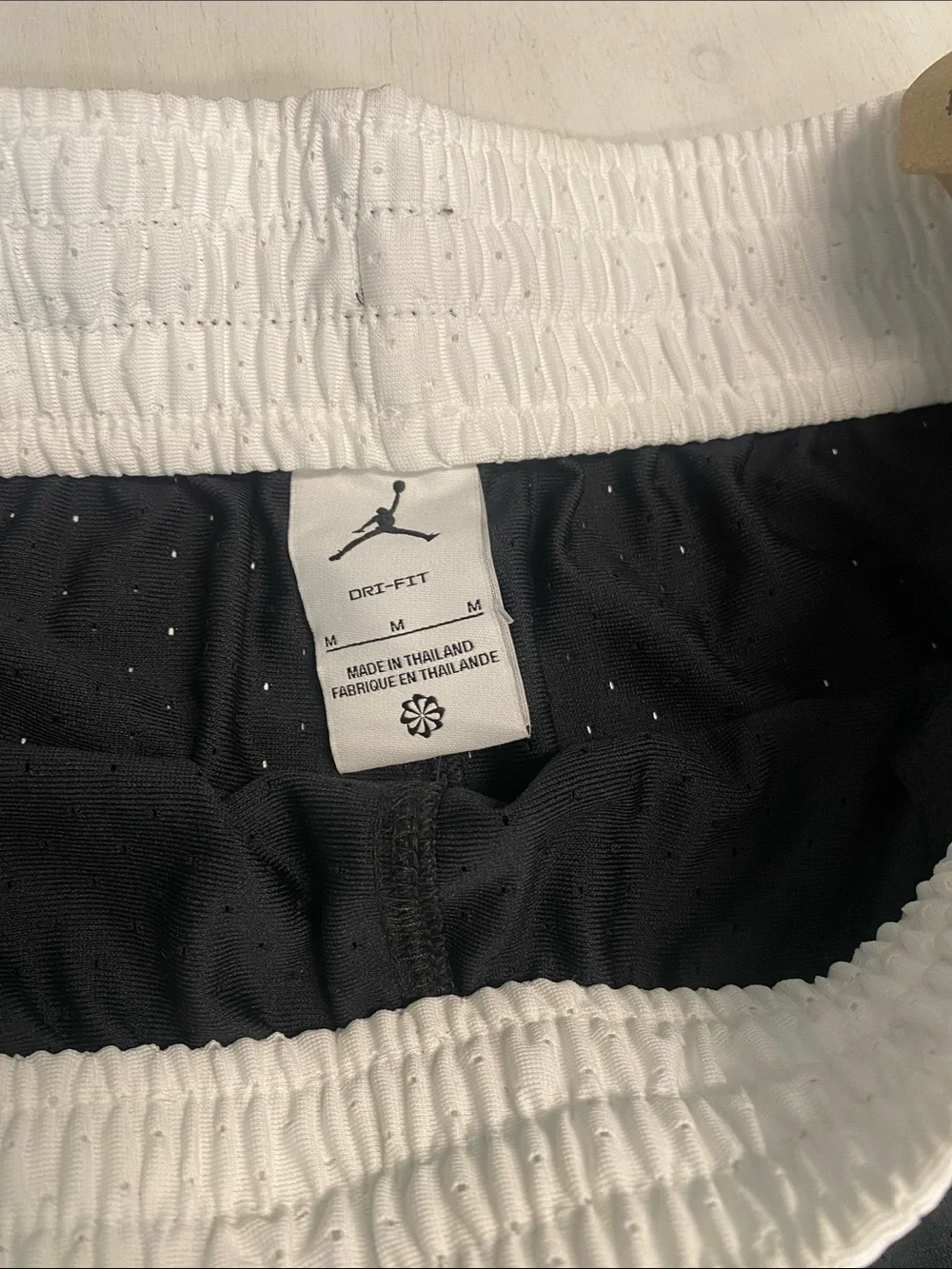Jordan Black Athletic Basketball Shorts with White Stripe